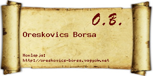 Oreskovics Borsa névjegykártya